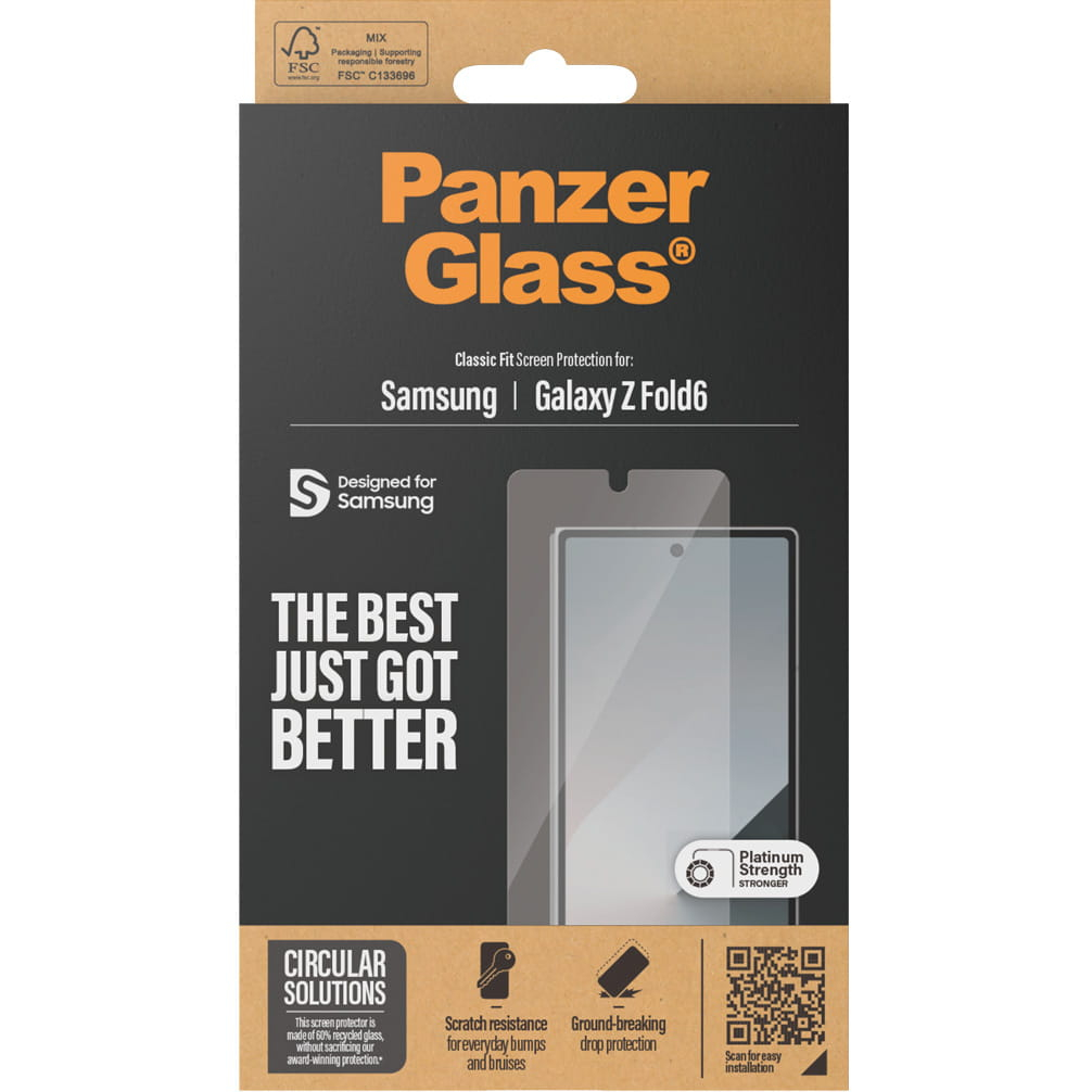 Samsung Galaxy Z Fold6 Antibakterielles Classic Fit Sub Screen Panzer Glas Displayschutz Case Friendly (7369)