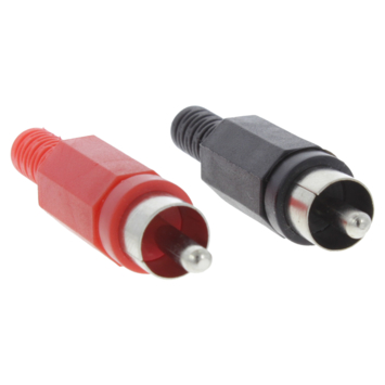Q-Link tulp stekker male 4x rood 4x zwart 8 stuks