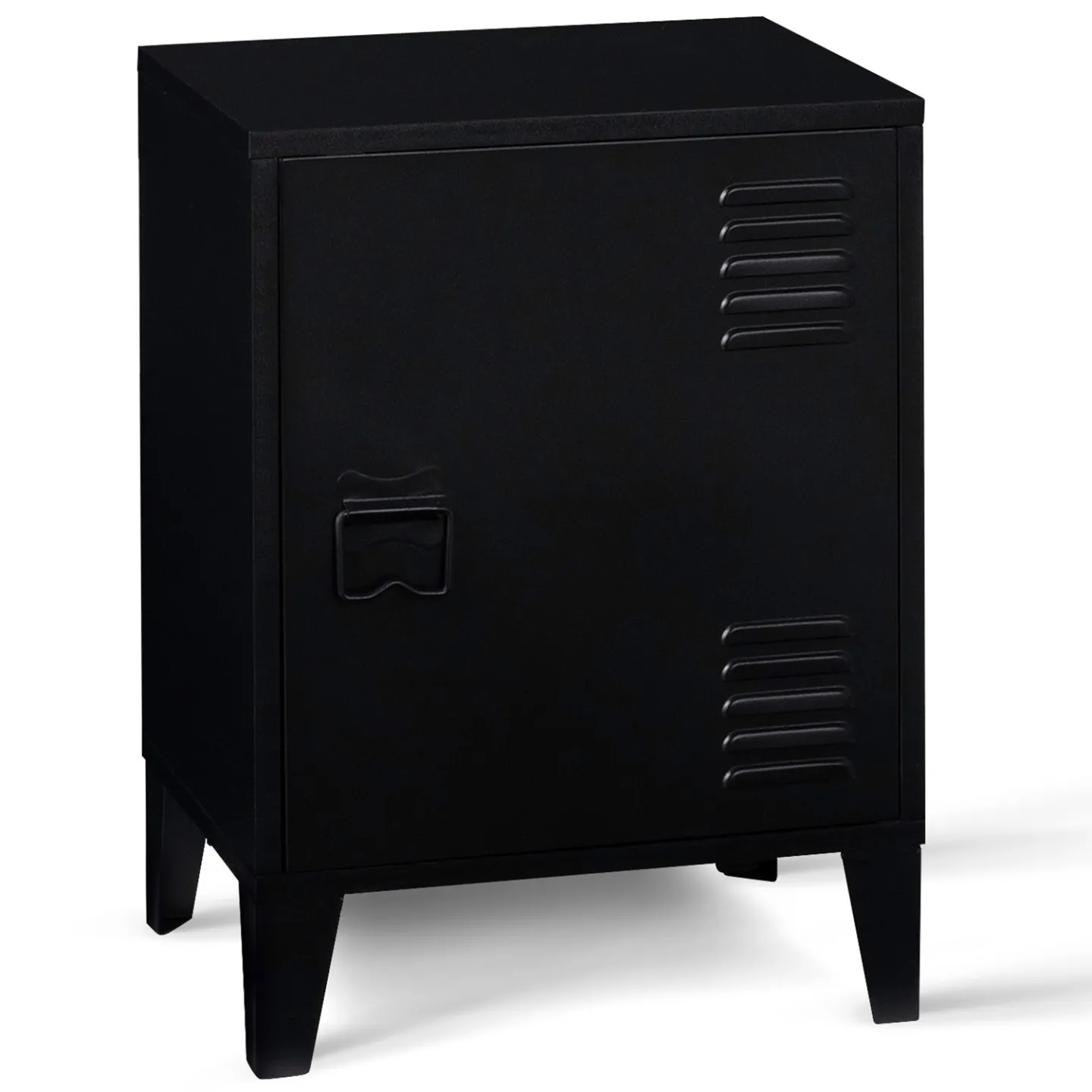 Table de chevet ESTER 1 porte métal noir design industriel