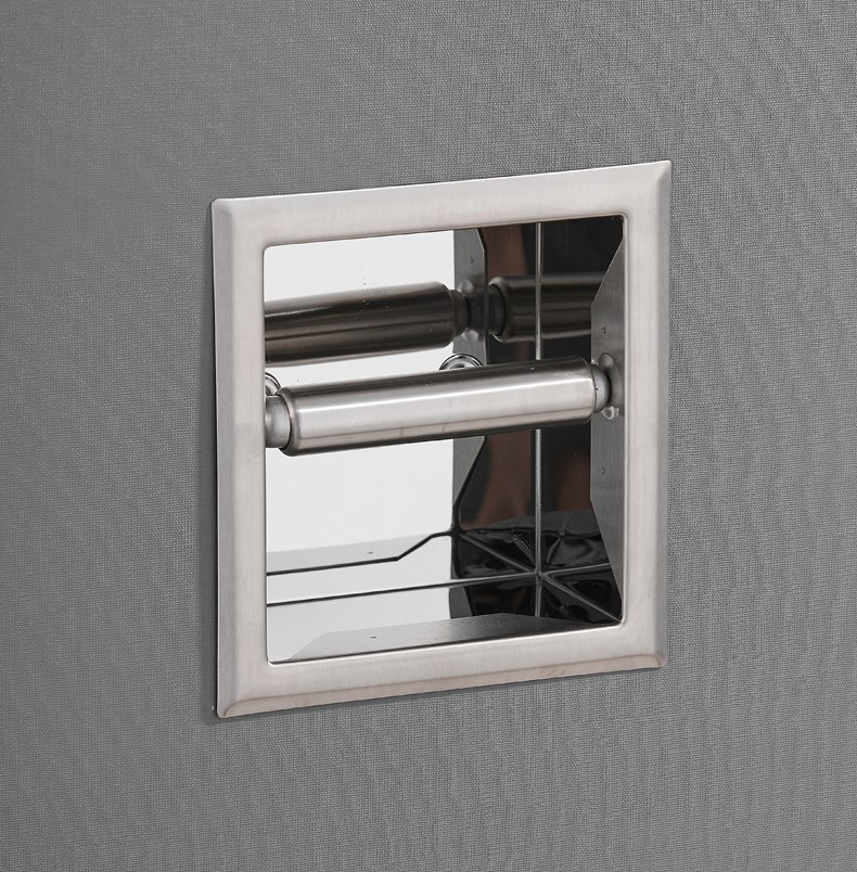 Saniclear Exclusive inbouw toiletrol houder zonder klep rvs