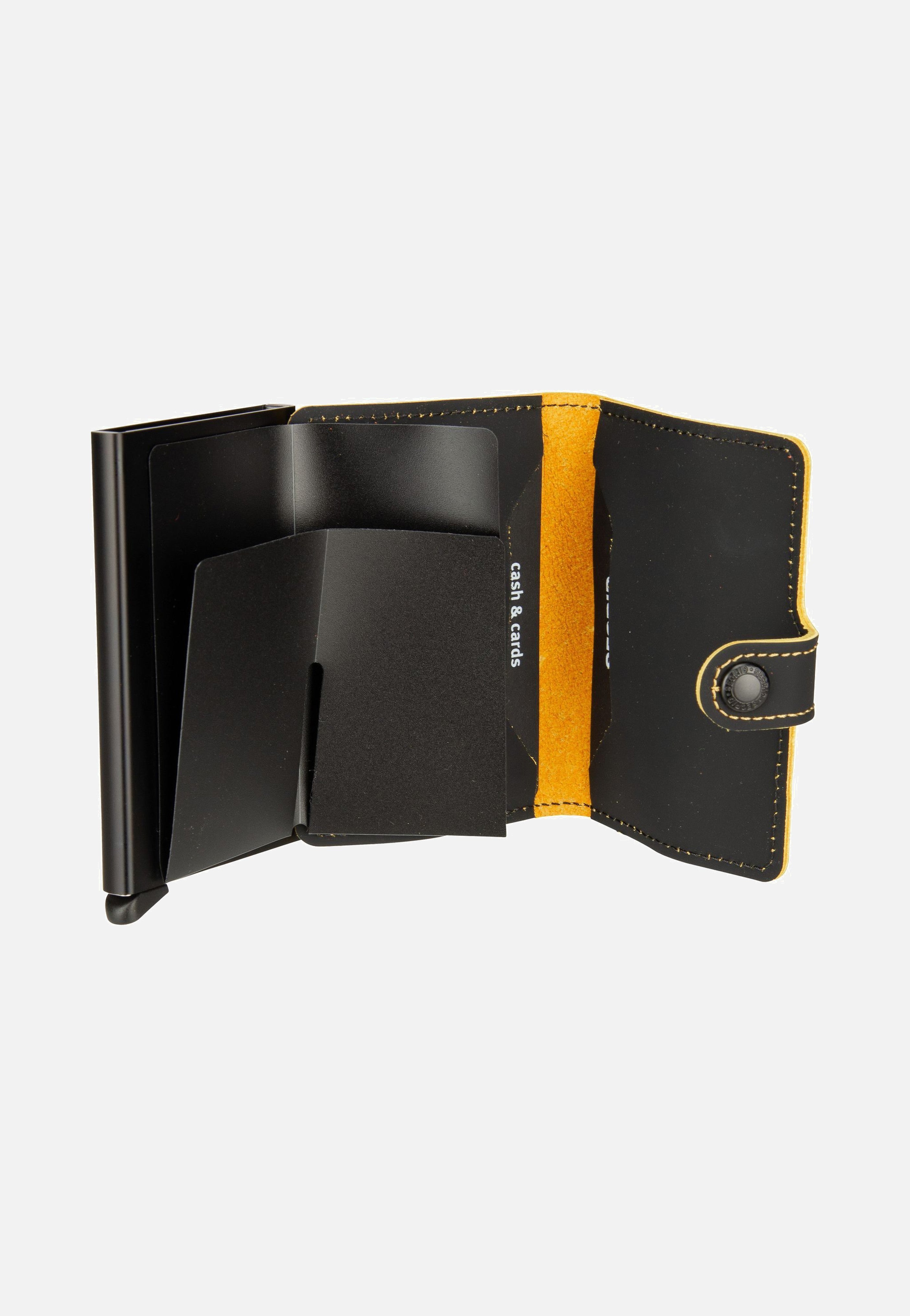 Miniwallet Matte Black-Ochre - Portemonnaie