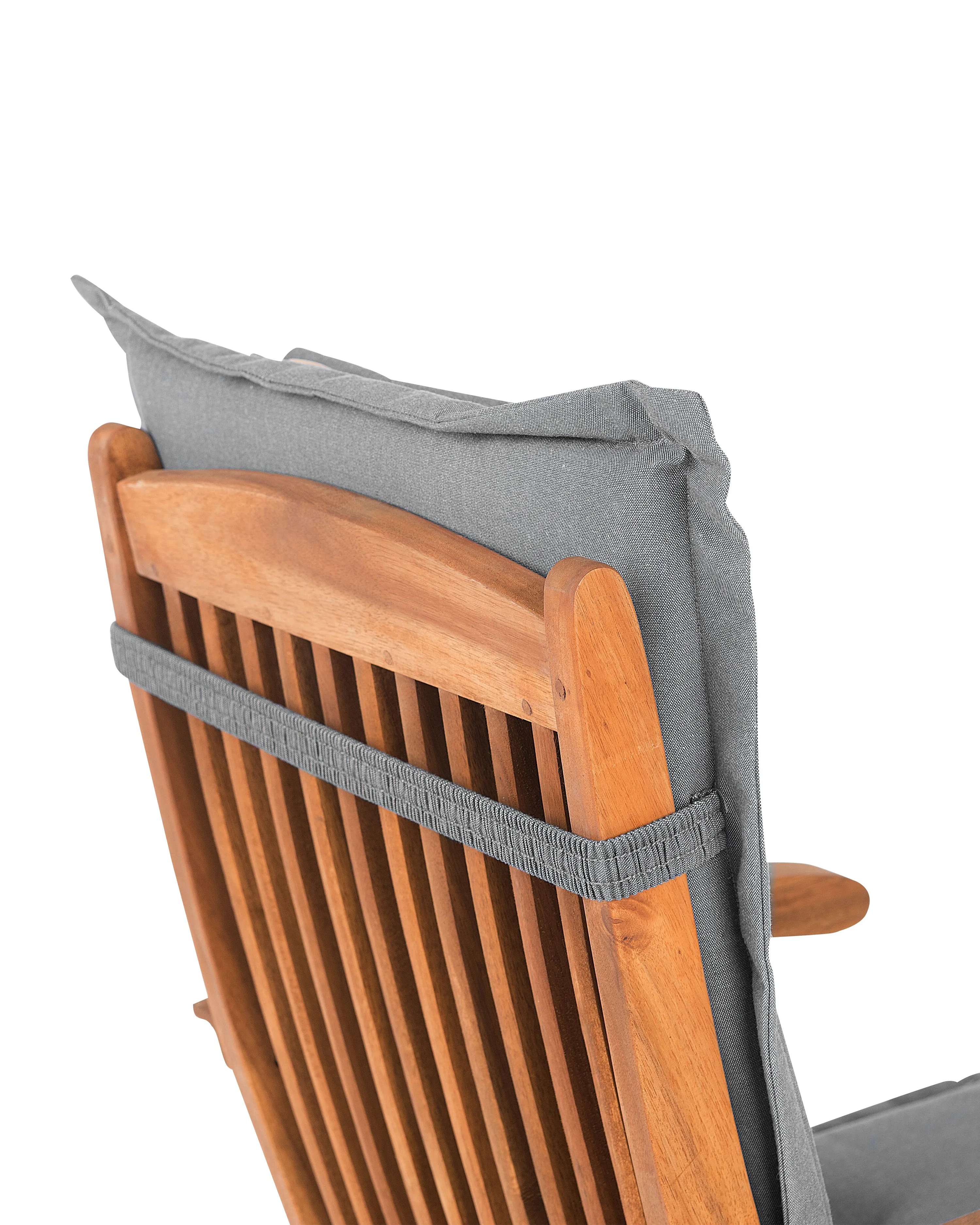 Set van 2 stoelen met zitkussen MAUI Acaciahout Grijs