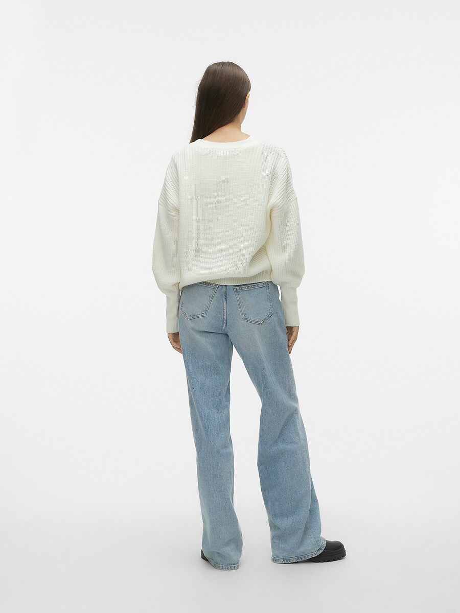 VERO MODA<br>Cardigã curto de malha com fecho de botão