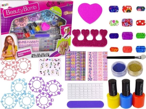 LeanToys Neglelakk Neglelakkklistremerker Sjablonger Glitter