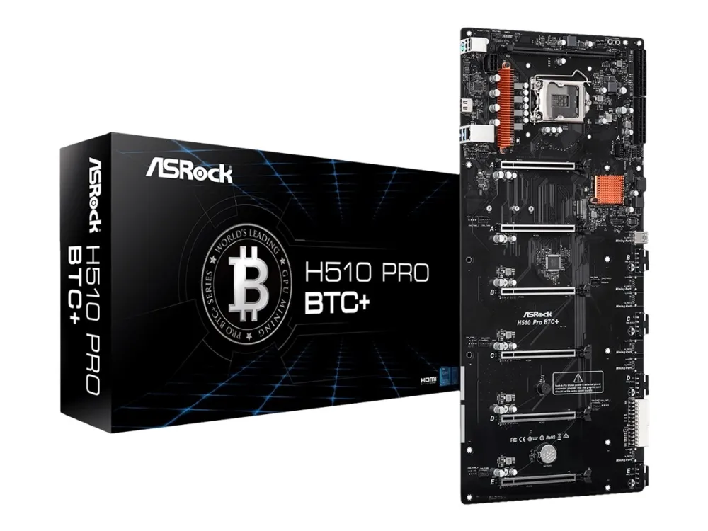 [OUTLET] - ASRock H510 Pro BTC  - Bundkort - LGA1200 sokkel - H510 Chipset - USB 3.2 Gen 1 - Gigabit LAN - onboard grafik (CPU påkrævet)