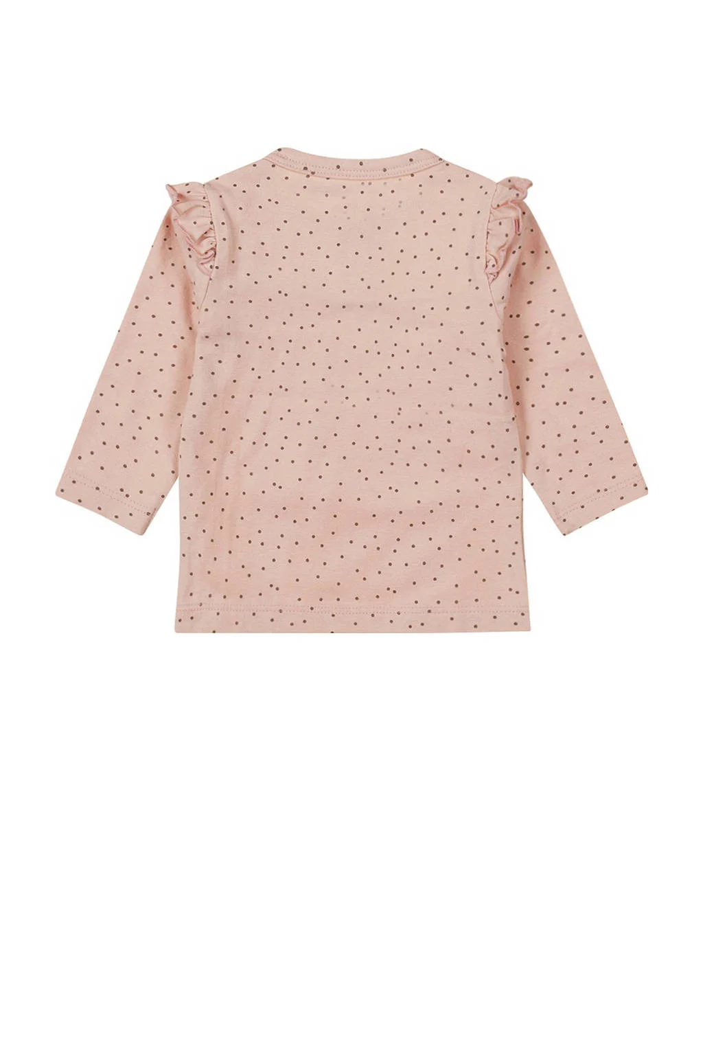 Dirkje baby longsleeve met all over print en ruches roze