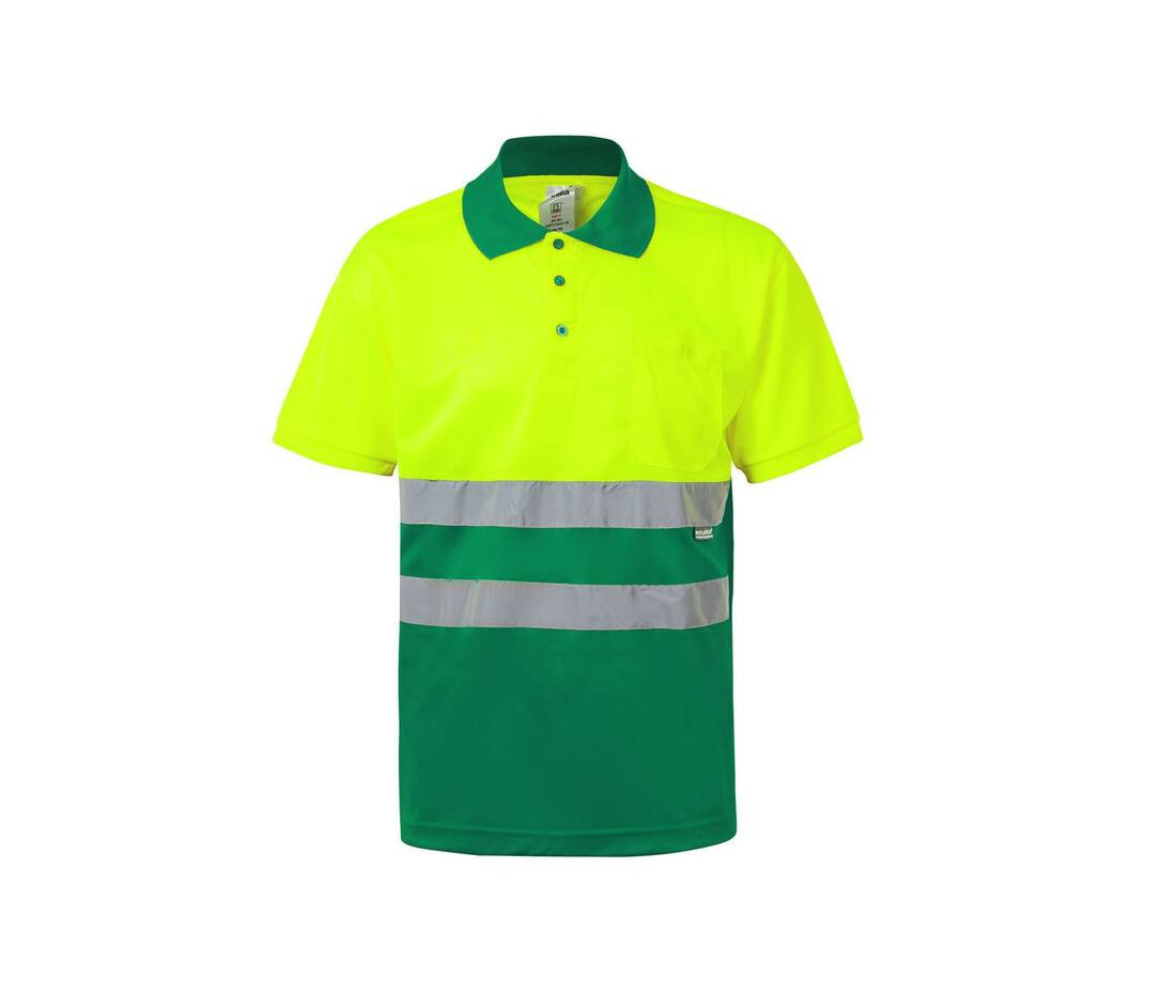 VELILLA VL173 - Polo Bicolore Manches Courtes Haute Visibilité