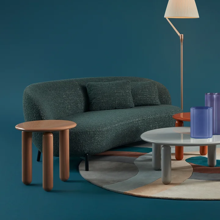 Kartell - Lunam Sofa, schwarz / weiss (Stoff Curly)