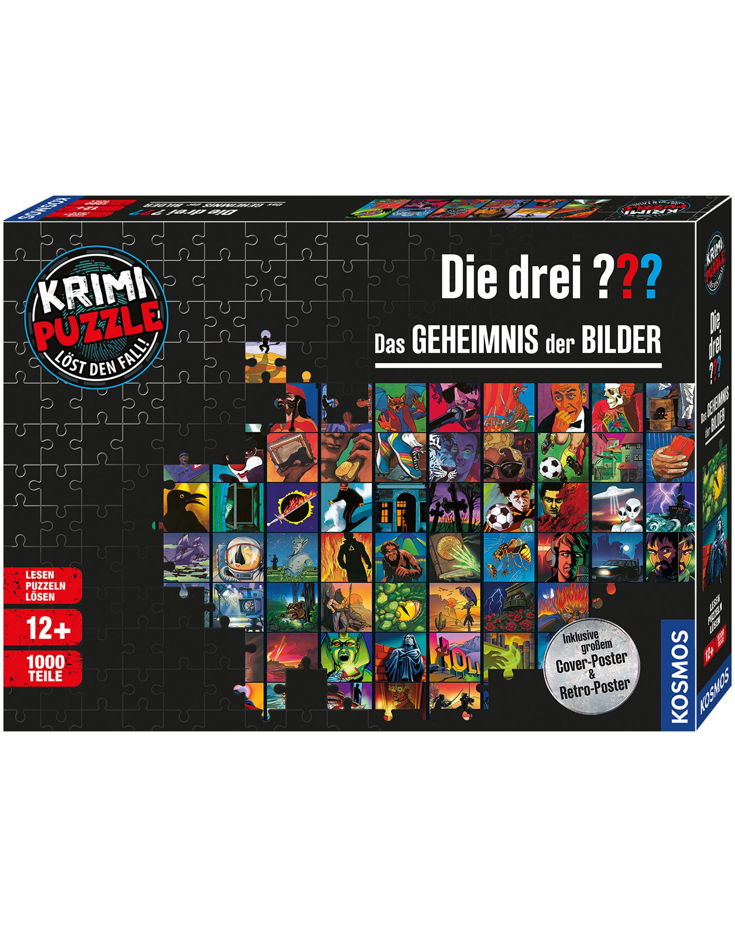 Krimipuzzle DIE DREI ??? - DAS GEHEIMNIS DER BILDER 1.000-teilig