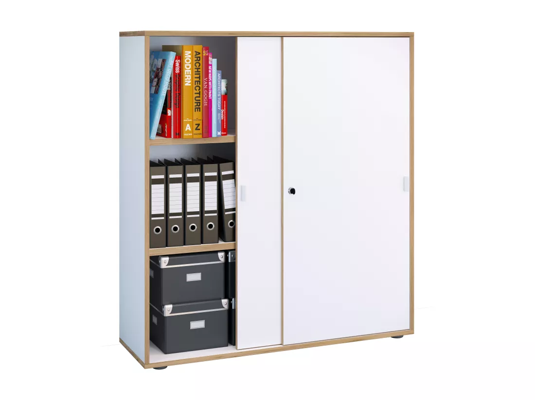 Armoire de bureau Salia portes coulissantes 3x 100
