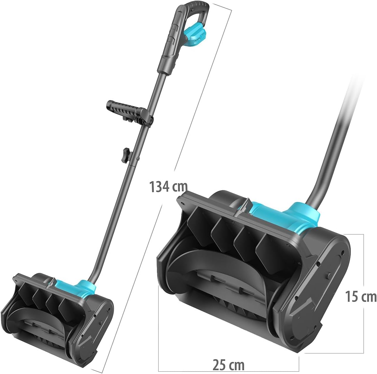 AGT Schneebesen: Akku-Schneebürste und -Schneefräse für 18-V-Akku, 25 cm, 2.700 U/Min. (Schneebesen elektrisch, Schneebürste elektrisch, Schneeschaufel)