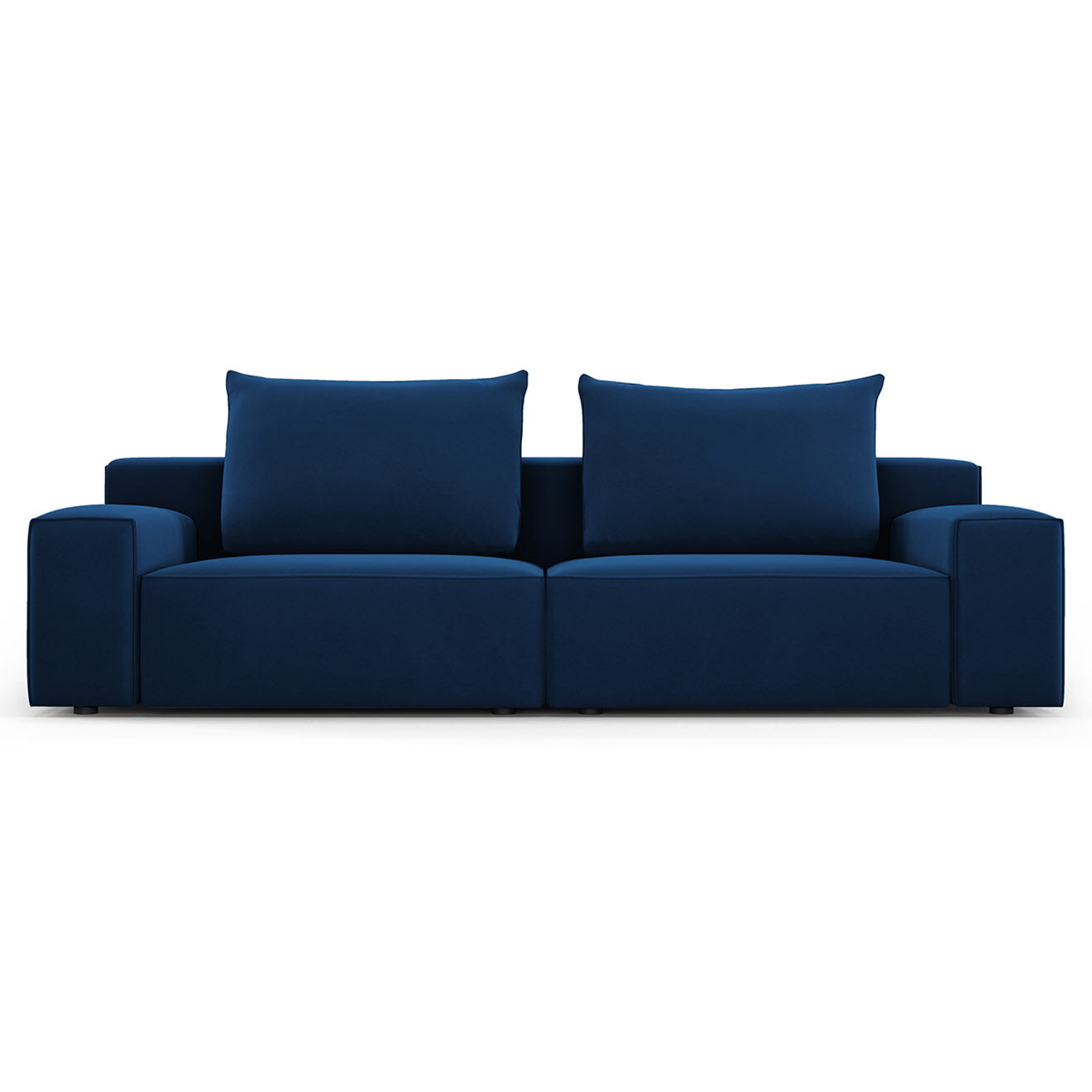 Mazzini Sofas Canapé Velours Ivy 4 Places bleu roi - 250x105x89 cm