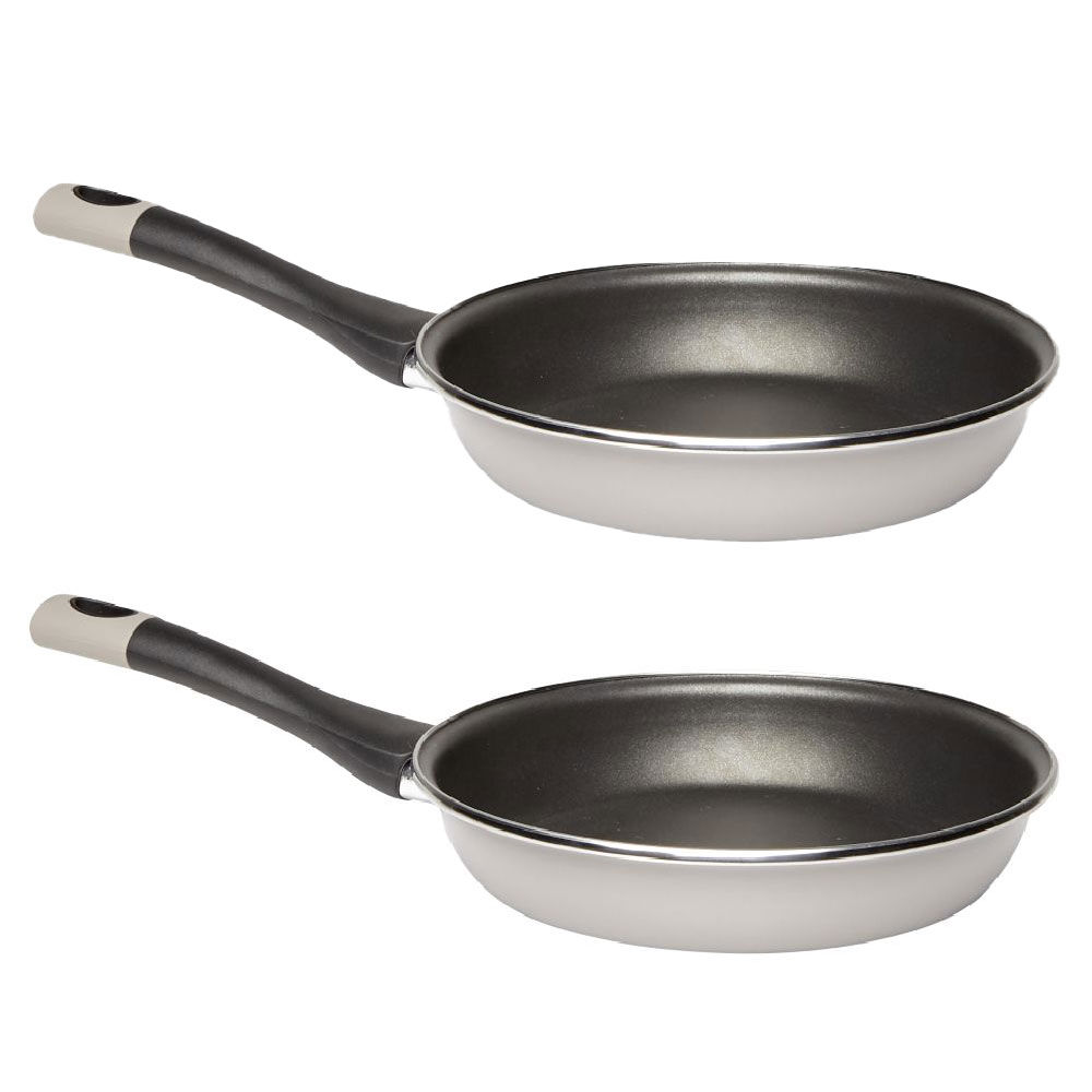 2 poêles en acier émaillé