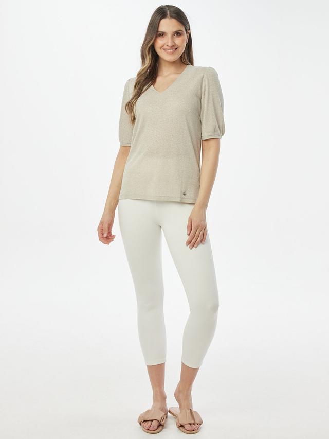 Pullover Lurex mit Puffärmeln