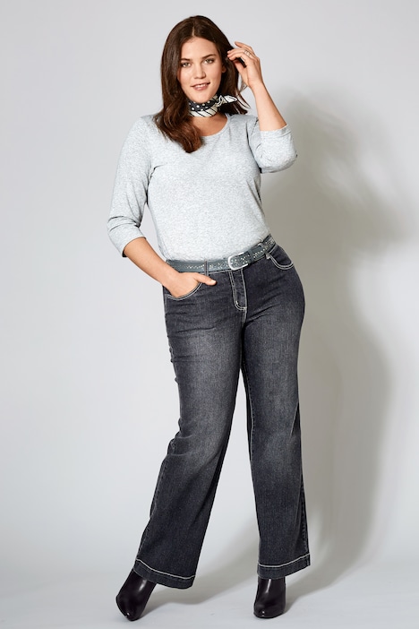 Jeans, weit und gerade, 4-Pocket