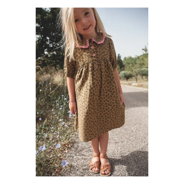 Marlot Paris Robe Berry Gaze de Coton | Léopard