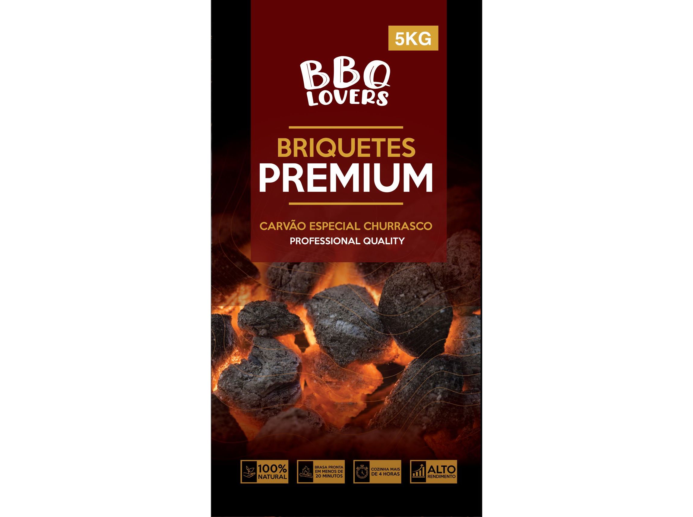 BRIQUETES CARVÃO 5KG BBQ LOVERS