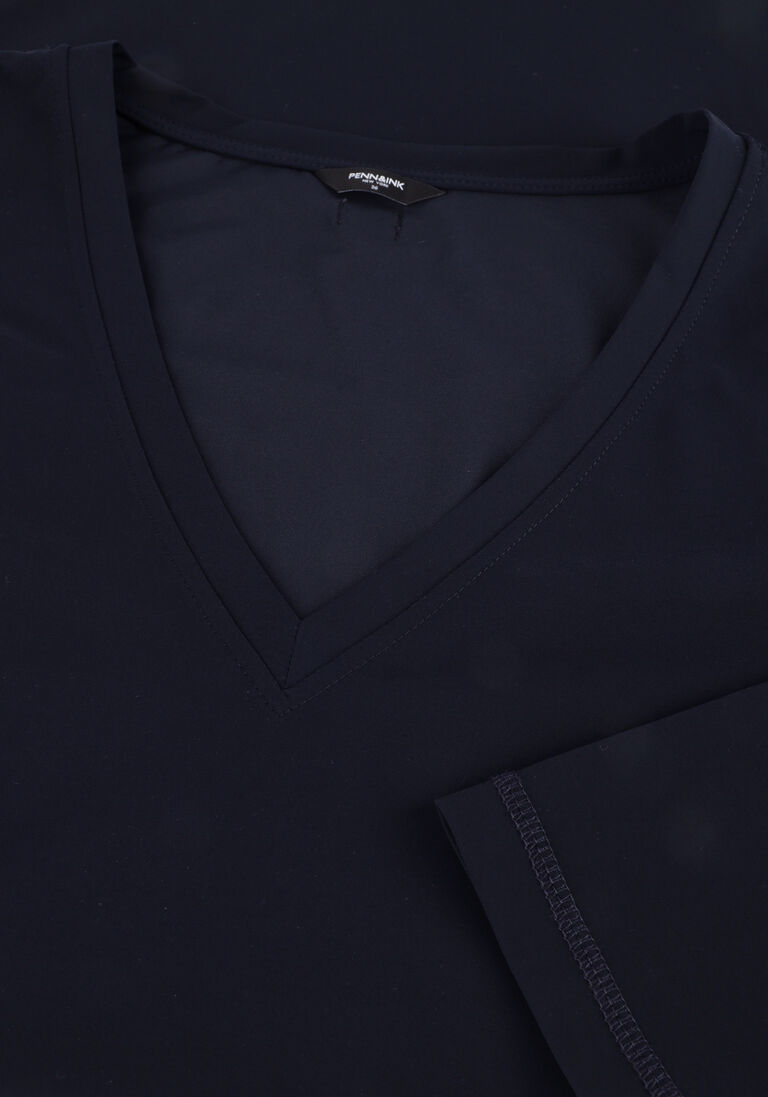 donkerblauwe penn & ink midi jurk blake