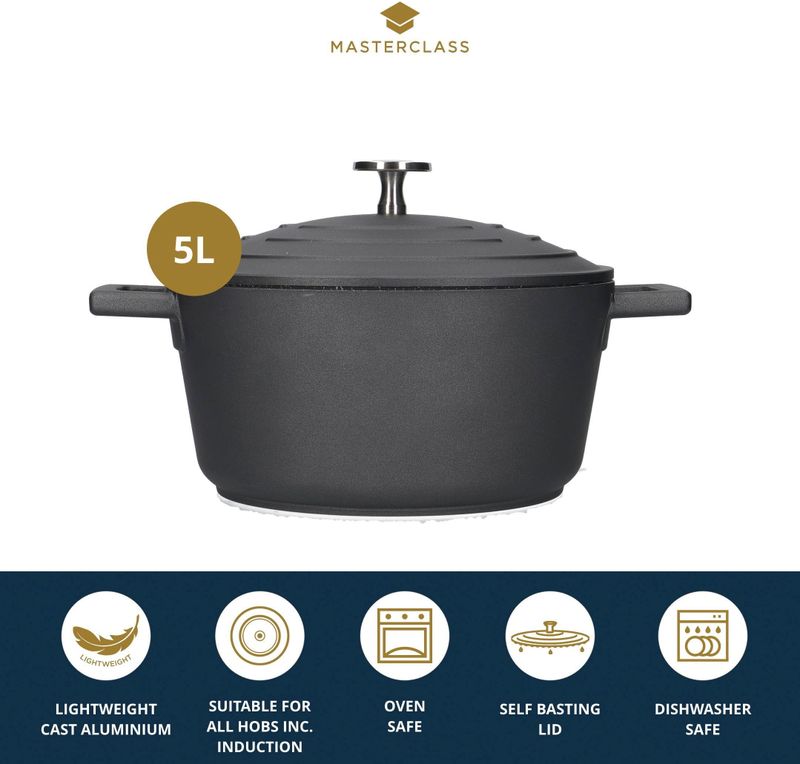 Braadpan 28cm, 5 Liter - Gietaluminium - MasterClass