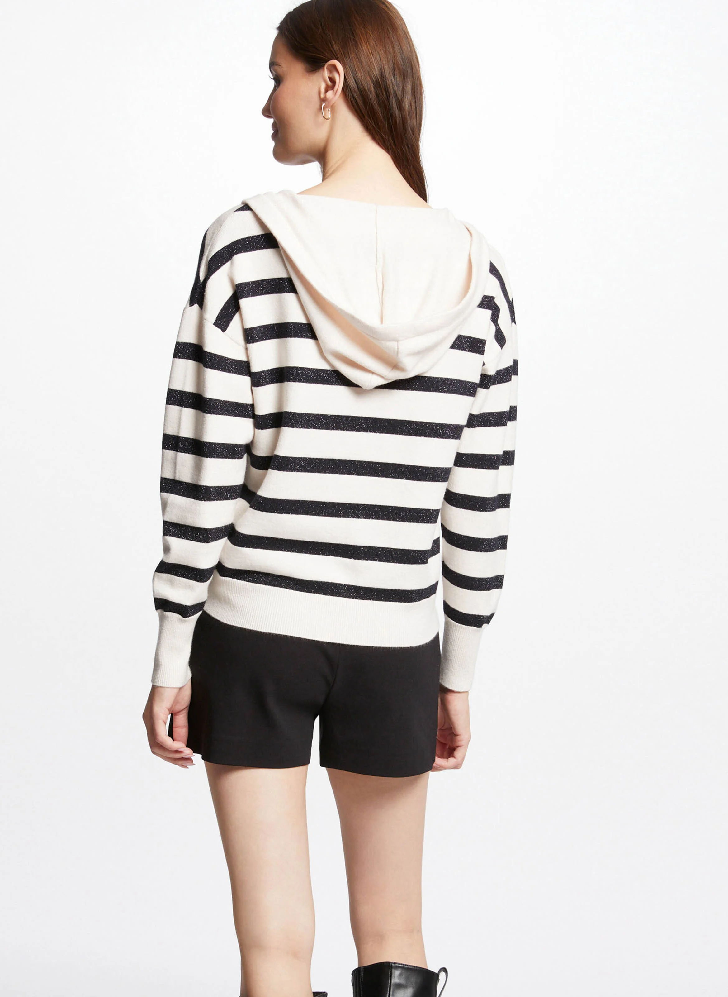 MBALLON - Pull col V à rayures | Beige