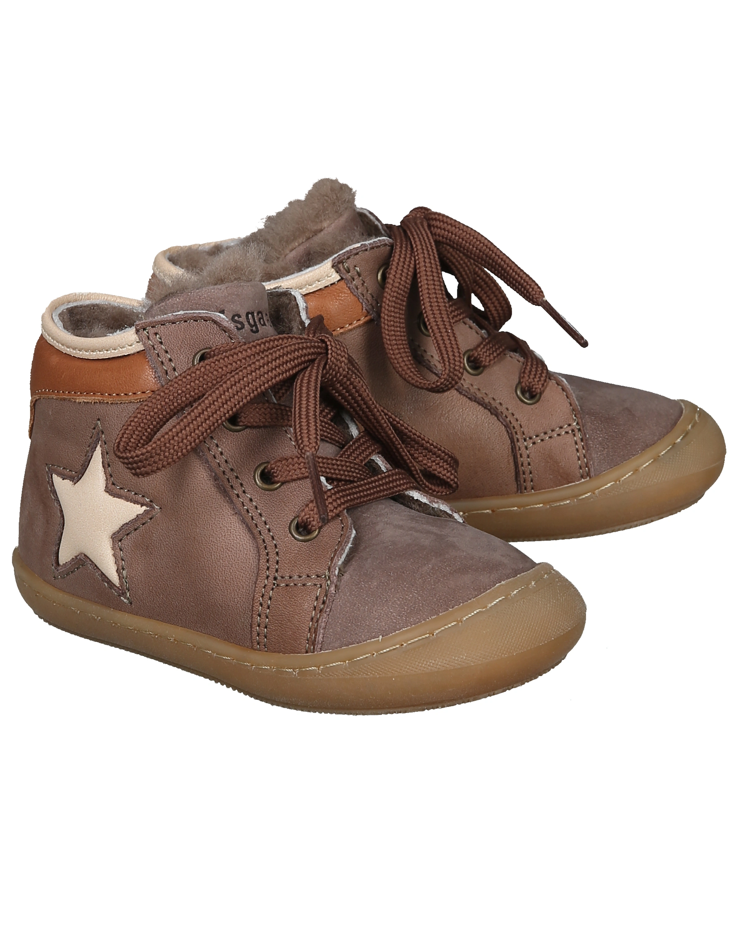 Schnür-Lauflernschuhe SAMUEL gefüttert in chocolate