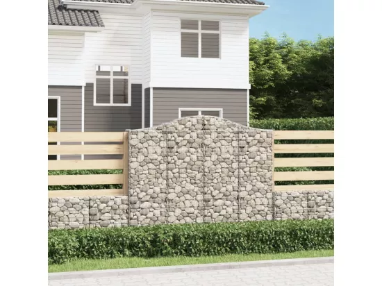 Paniers à gabions arqués 4 pcs 200x30x160-180 Fer galvanisé