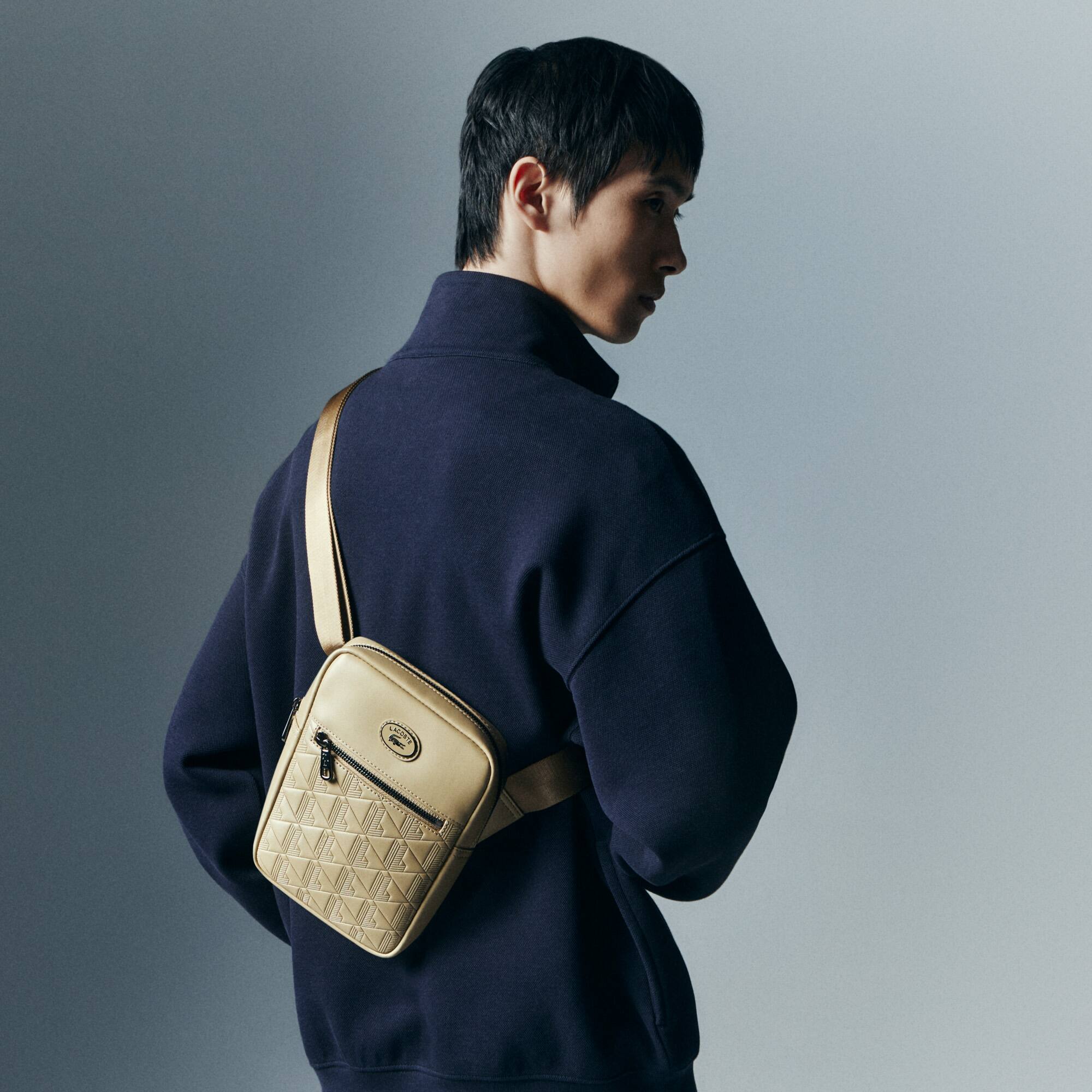 Beutel mit Monogramm-Aufdruck Umhängetaschen & Gürteltaschen - Beige - Lacoste - Herren