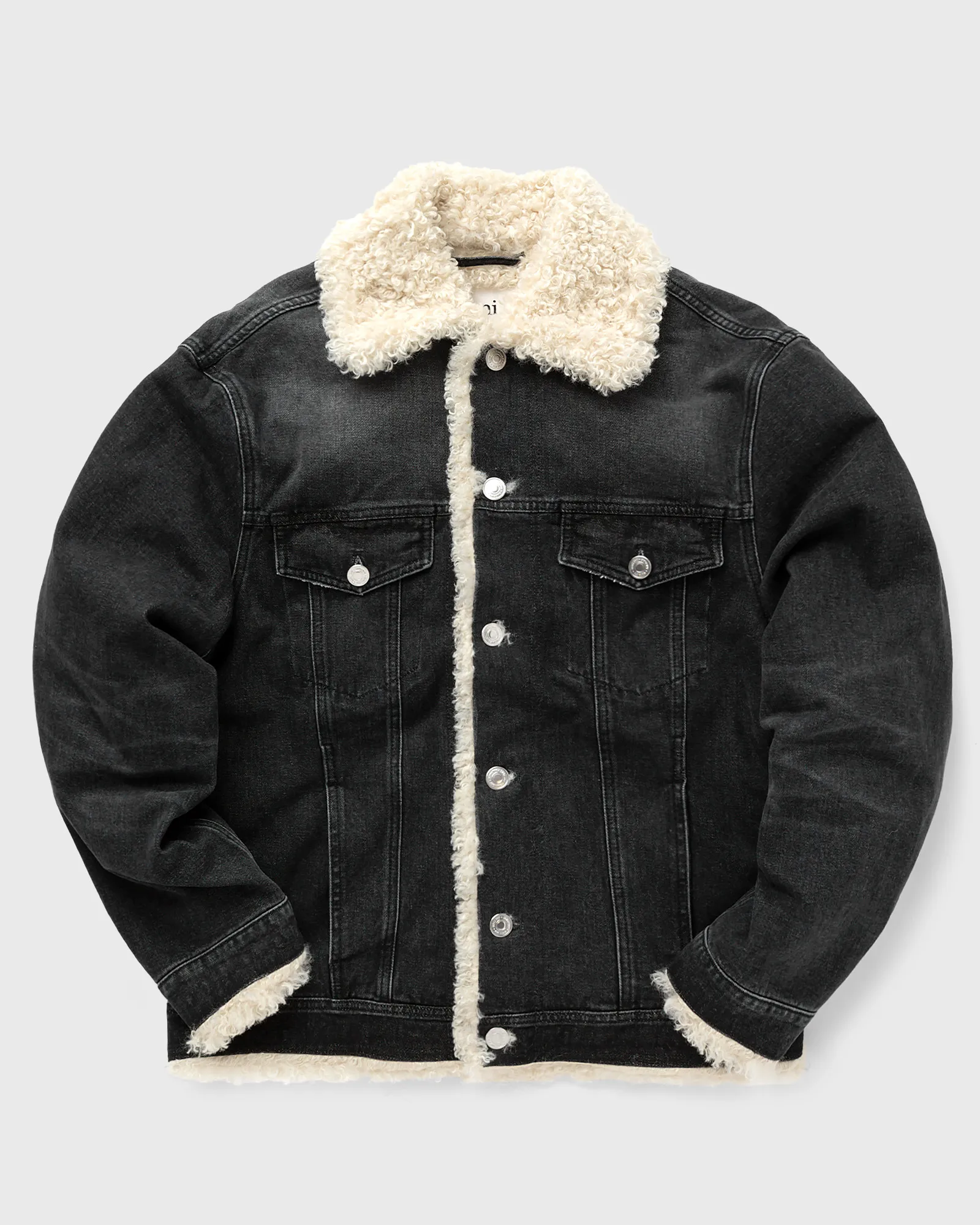 AMI Paris TRUCKER JACKET LINED WITH SYNTHETIC FUR