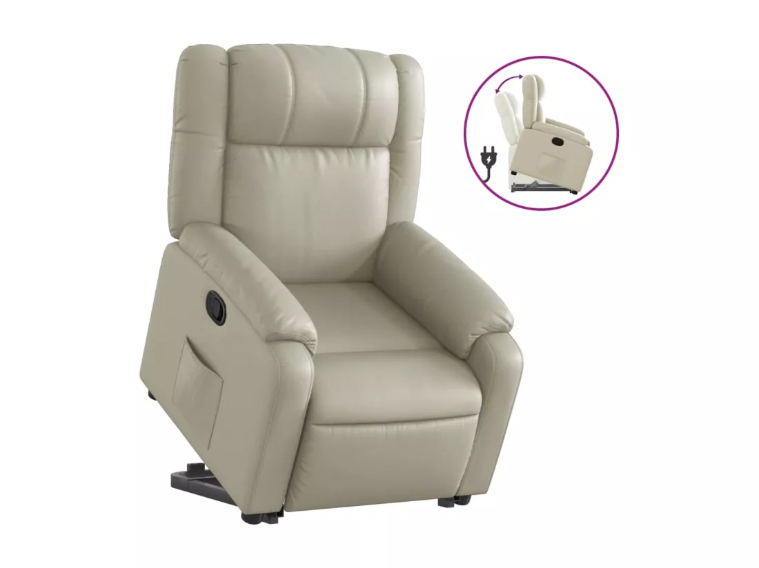 Fauteuil inclinable Crème Similicuir