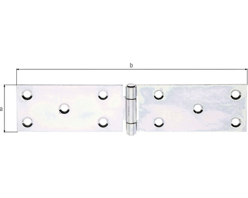 Tafelscharnier met geklonken pen 44 x 200 mm sendzimir verzinkt 1 stuk