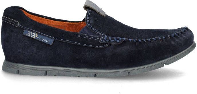 Bugatti Clipperton suède mocassins donkerblauw