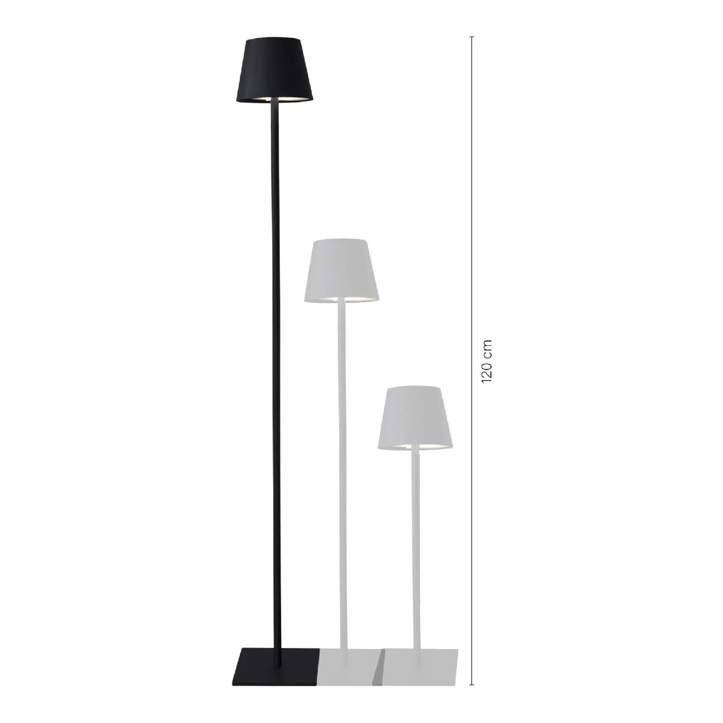 LED-Lampe Akku, schwarz, 120 cm