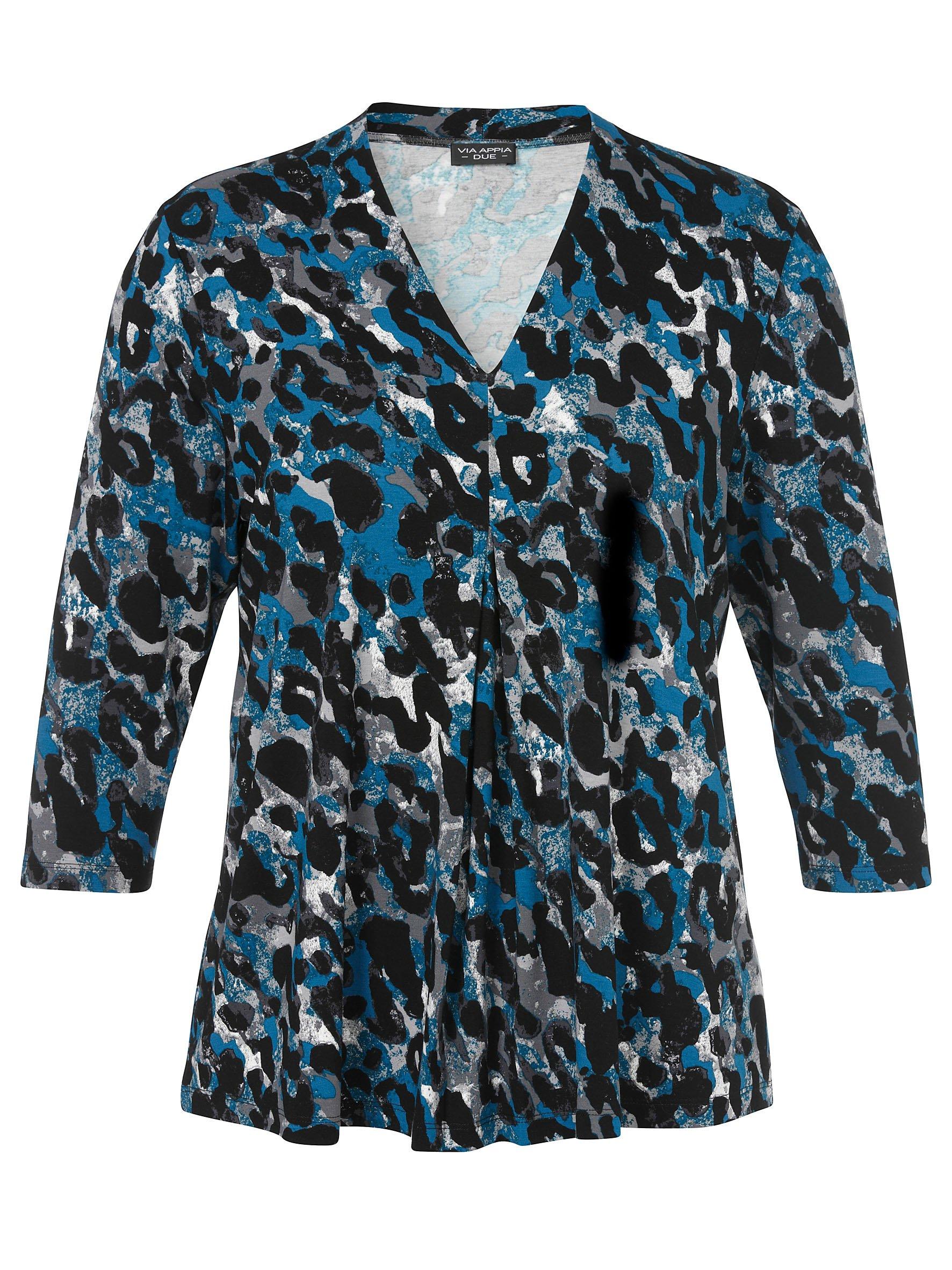 3/4-Arm-Shirt mit Grafikprint und Faltendetail vorn