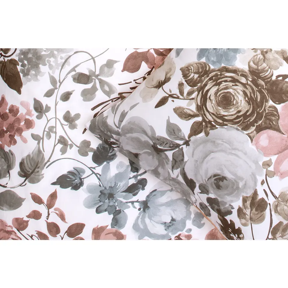 Royal dekbedovertrek Nova bloemen - wit/roze - 200x200/220 cm