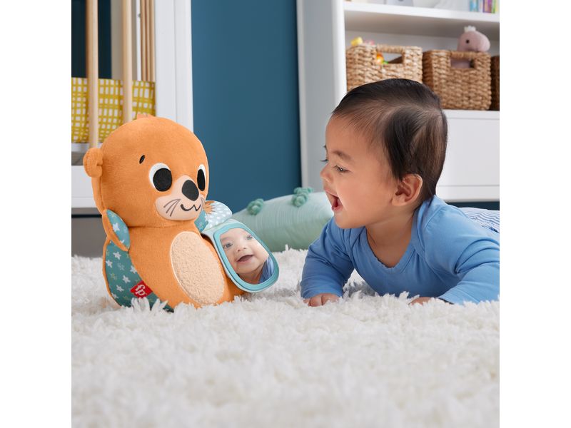 Fisher-Price 2-in-1 Bauchlage Otter Plüschspielzeug mit 2 Spielmöglichkeiten