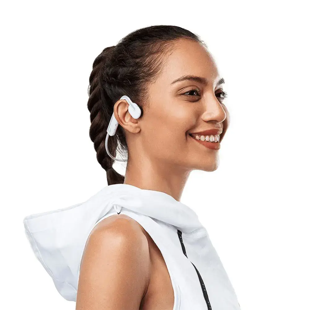 Shokz OpenMove Draadloze Open-ear Bone Conduction Koptelefoon Wit