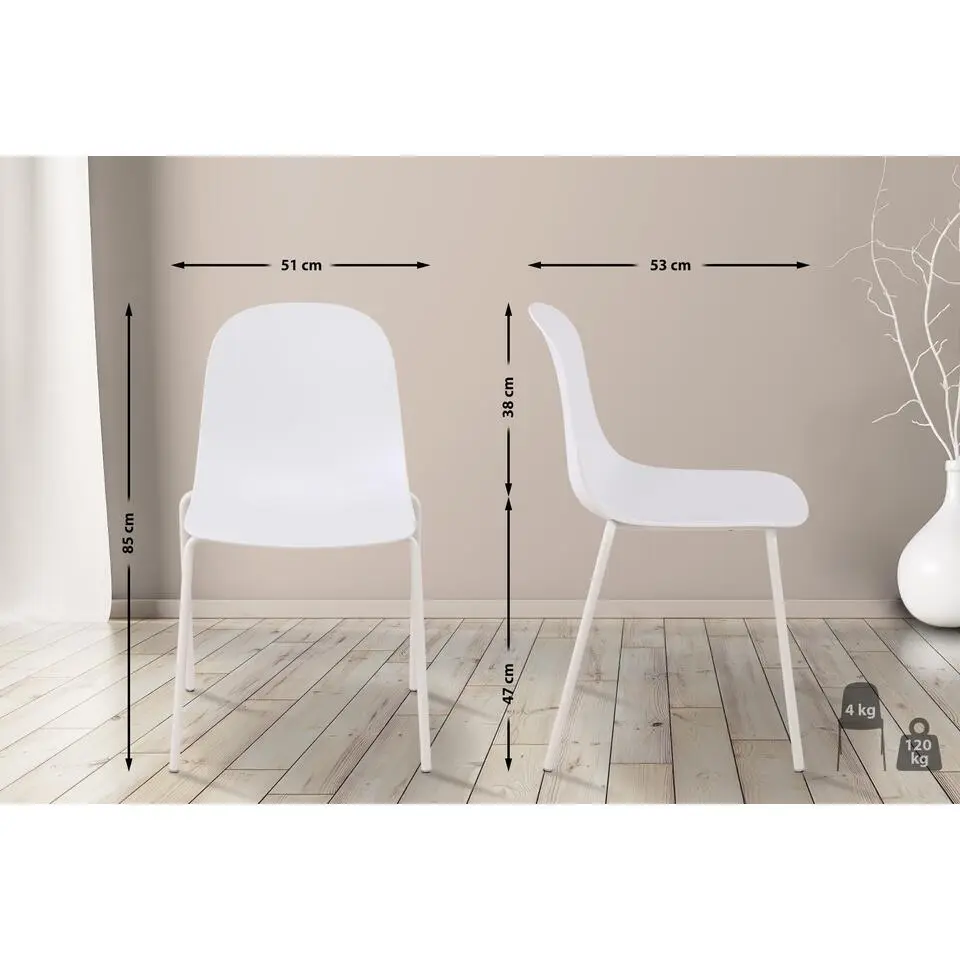 CLP Set van 2 Tuinstoel Hardin Kunststof - wit