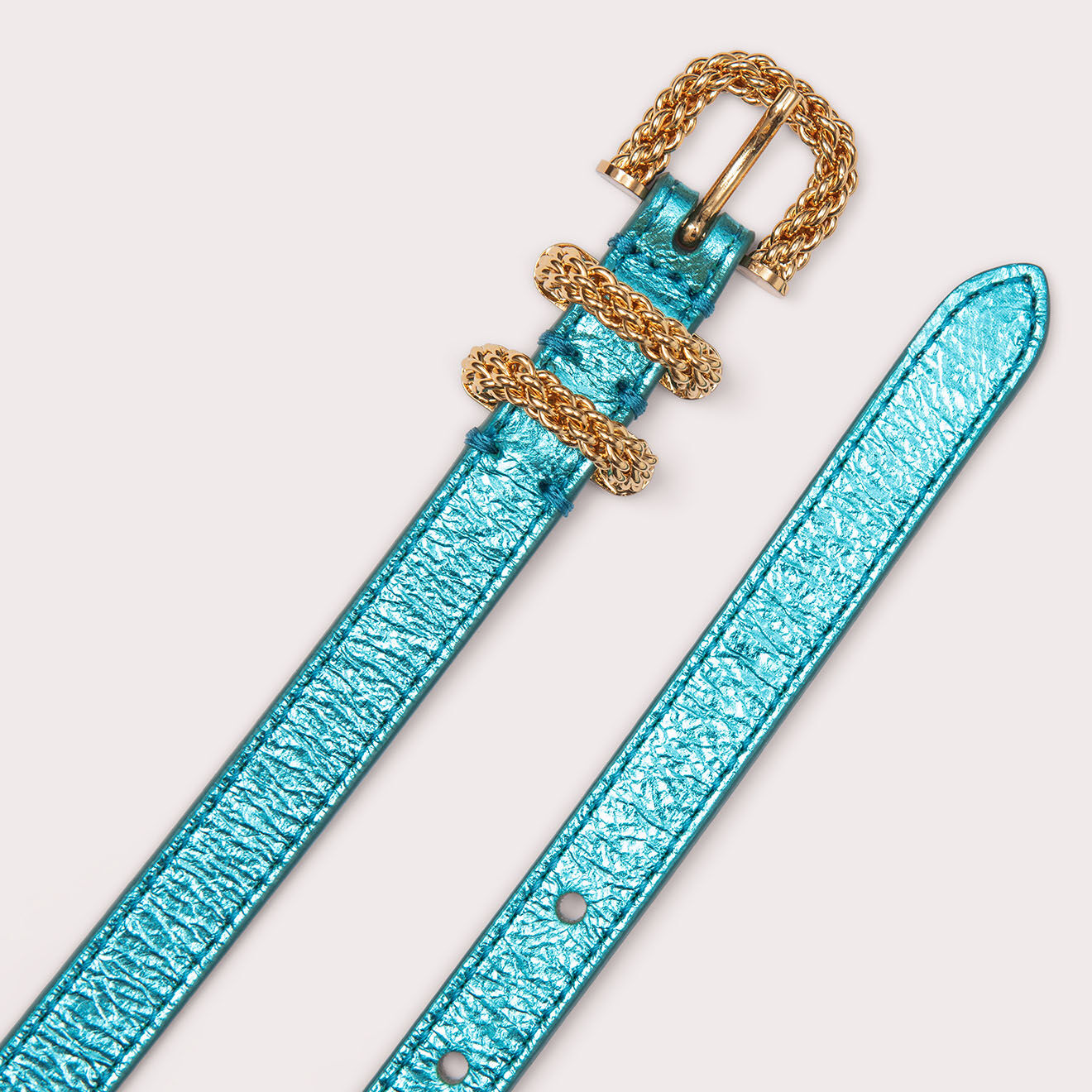 By Far Ceinture en Cuir Kat bleue