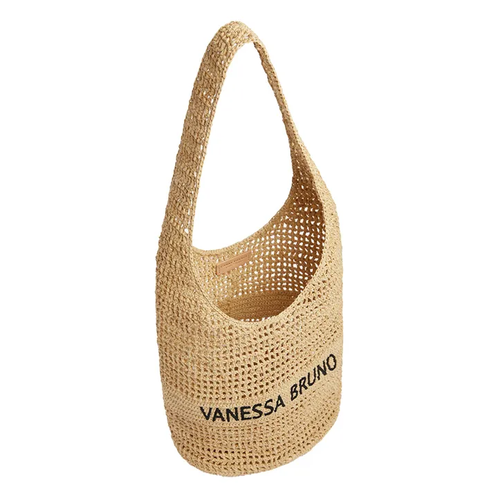 Vanessa Bruno Sac Hobo Logo Brodé Raphia | Sable