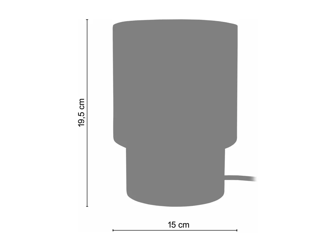 Lampe de chevet,bois cylindre métal ivoire 19,5 cm.
