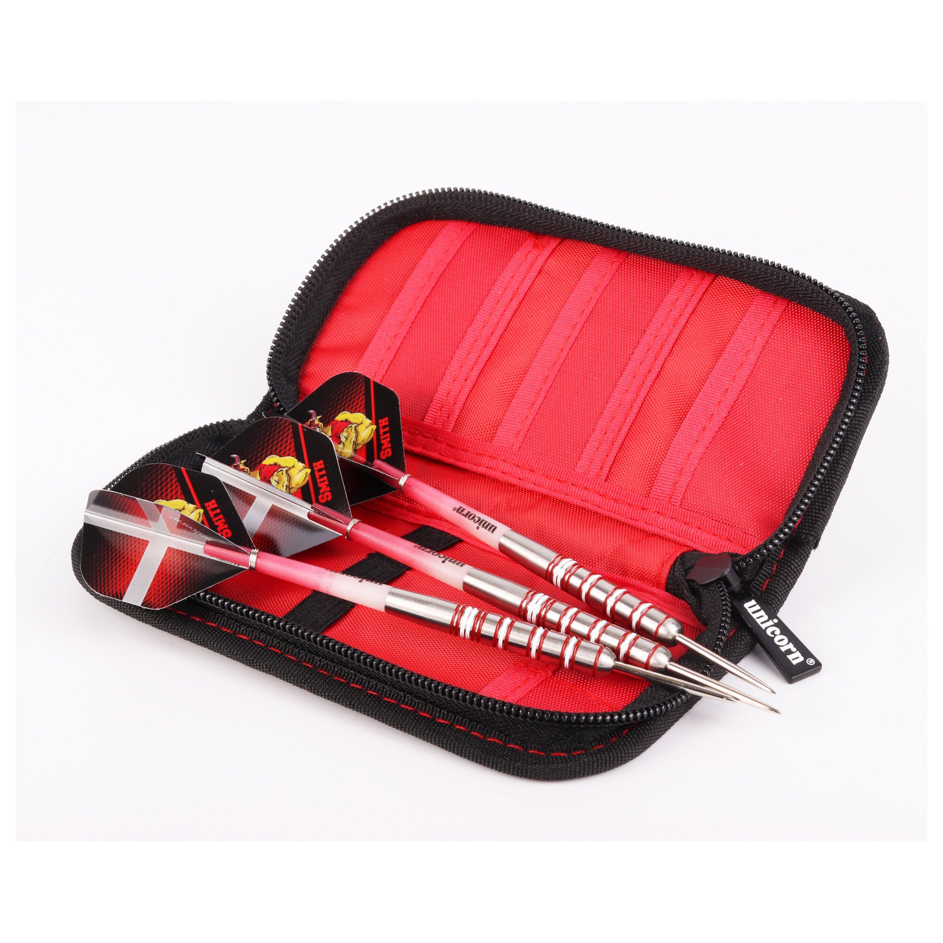 Unicorn Darts Steel Tip Darts Set | Level 4 | James 'The Machine' Wade | Tungsten Barrels with Black and Red Rings