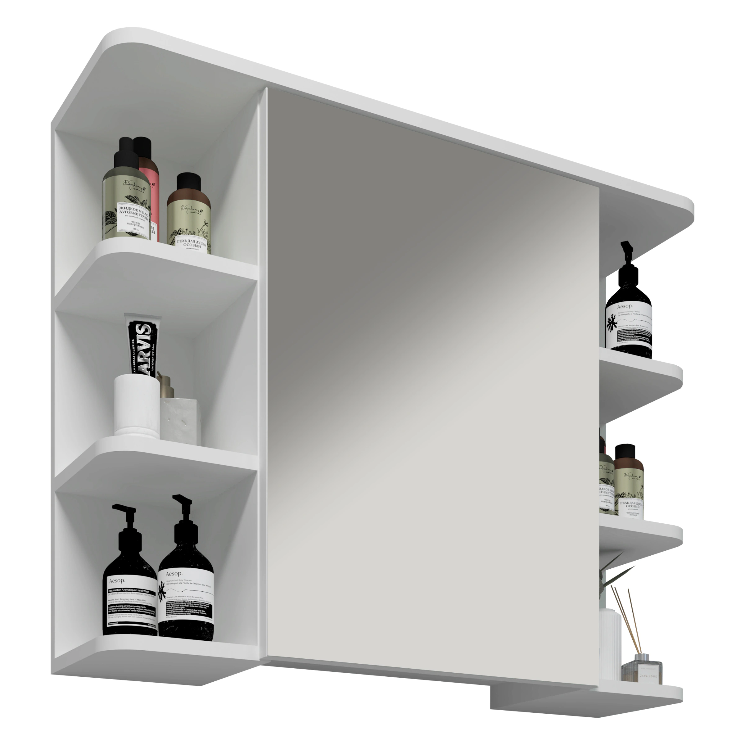 VCM Badspiegel Wandspiegel Hängespiegel Spiegelschrank Badezimmer Ablage Nilosi