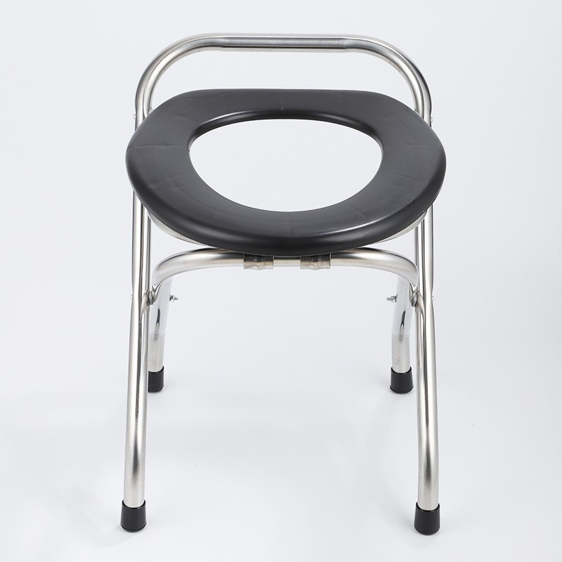 Klappbare Camping Toilette Outdoor WC Stuhl - Schwarz / Silber