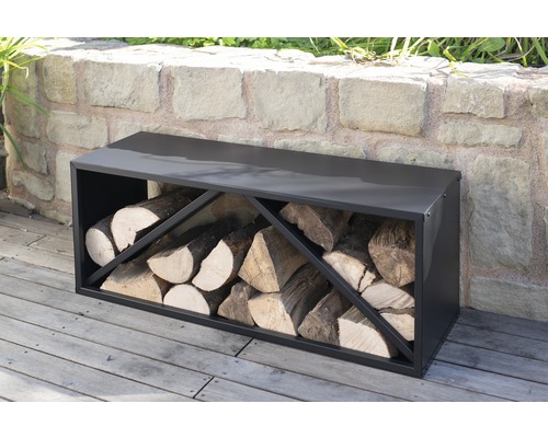 WESTMANN brandhoutberging 104 x 34,5 x 40 cm zwart