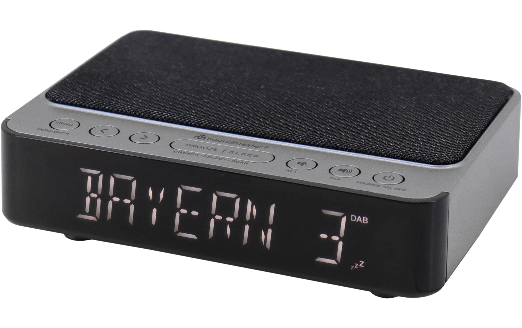 Radiowecker UR250AN SchwarzDAB+/UKW-Uhrenradio mit kabelloser Ladefunktion