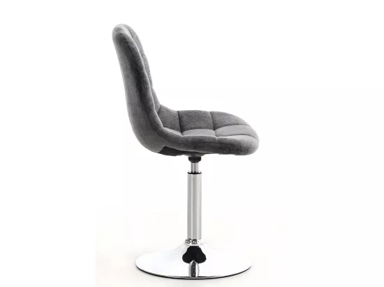 Chaise de bureau - Tissu & Métal chromé - Gris clair - Emil