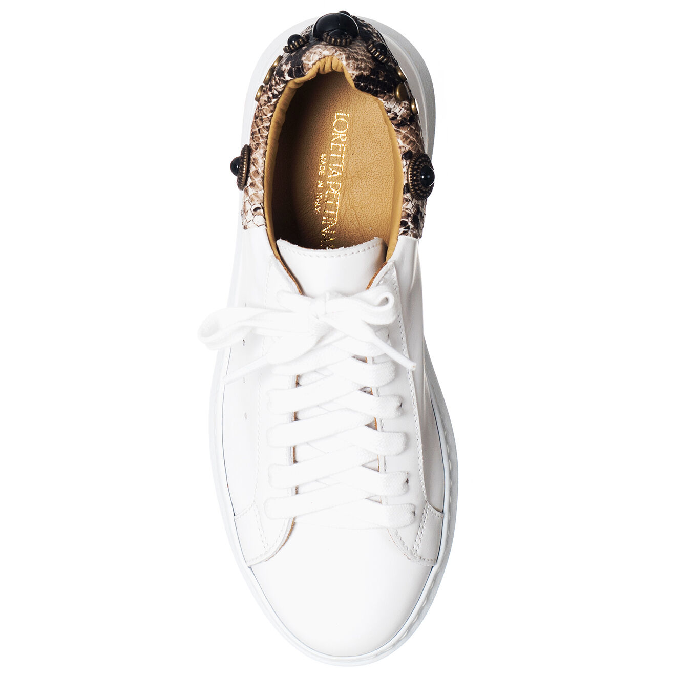 Loretta Pettinari Sneakers en Cuir Alex MQ blanc/python