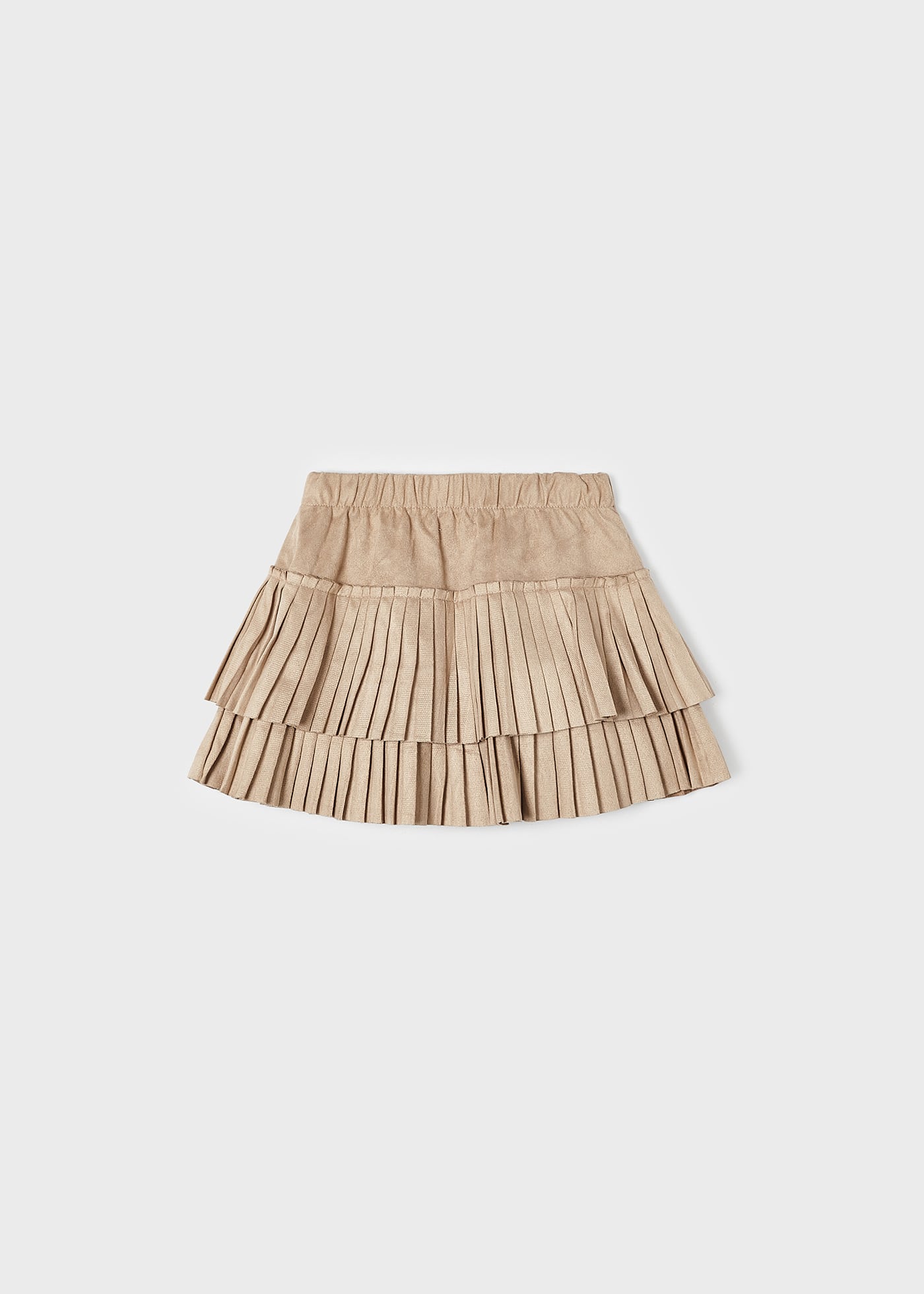 Saia plissada de camurça para meninas