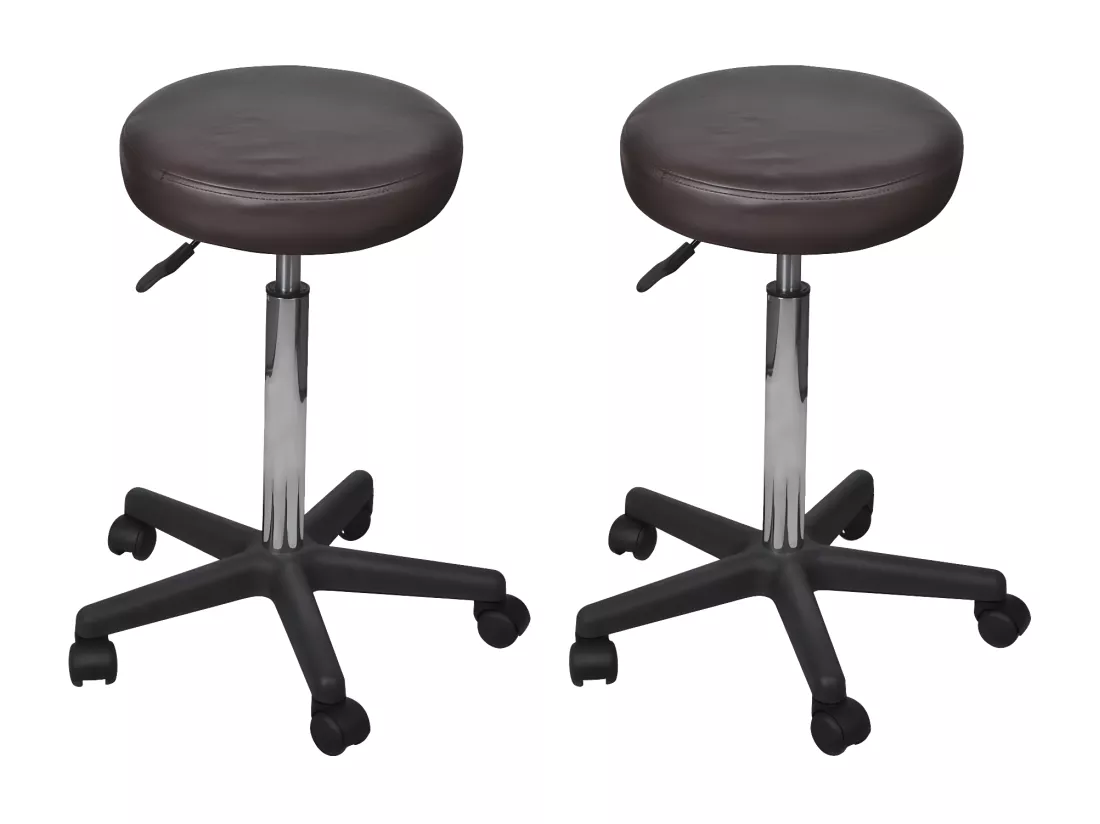 Tabourets de bureau 2 pièces Marron 35,5x84 cm Similicuir