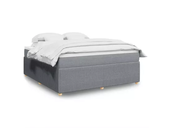 Sommier à lattes de lit avec matelas Gris clair 180x200cm Tissu